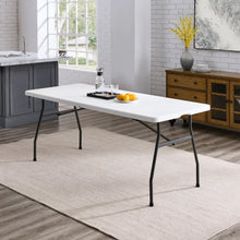Load image into Gallery viewer, Mainstays 6 Foot Fold-in-Half Table, White Granite mesas  camping table
