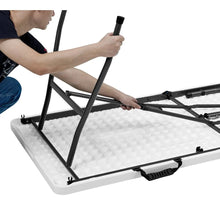 Load image into Gallery viewer, Mainstays 6 Foot Fold-in-Half Table, White Granite mesas  camping table
