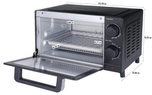 Load image into Gallery viewer, Toaster Oven with 3 Setting, Baking Rack and Pan, Black 4 Slice
