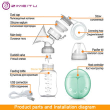 Load image into Gallery viewer, ZIMEITU Double Electric Breast Pump
