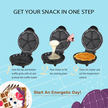 Load image into Gallery viewer, 1000W Mini Electric Waffles Maker
