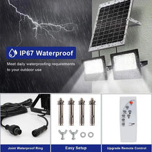 Load image into Gallery viewer, 2head Led Solar Light High bright Flood Light Waterproof Outdoor lights
